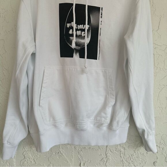 HELMUT LANG Hooded Sweatshirt Mens Size XL Graphic Pockets Designer - Picture 4 of 12